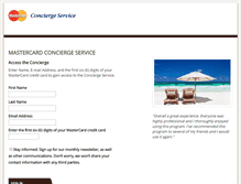 Tablet Screenshot of concierge.mastercard.com